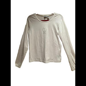 👚🐩IZOD Women's Long Sleeve Top Size Large Stretch  With Beaded Design Logo